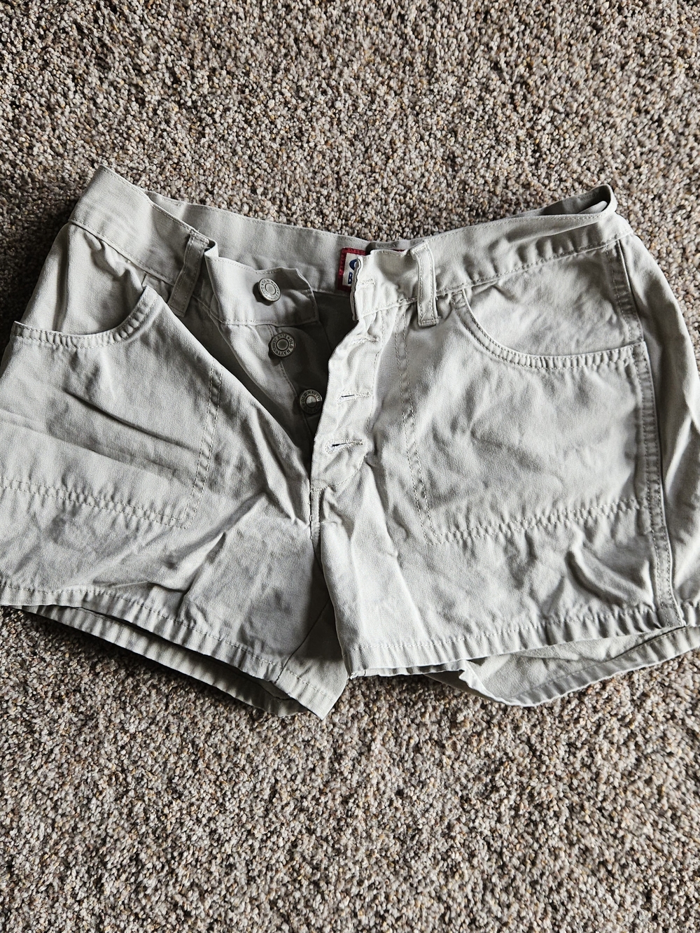 Old Navy Light Tan Button-Front Women's Bermuda Shorts